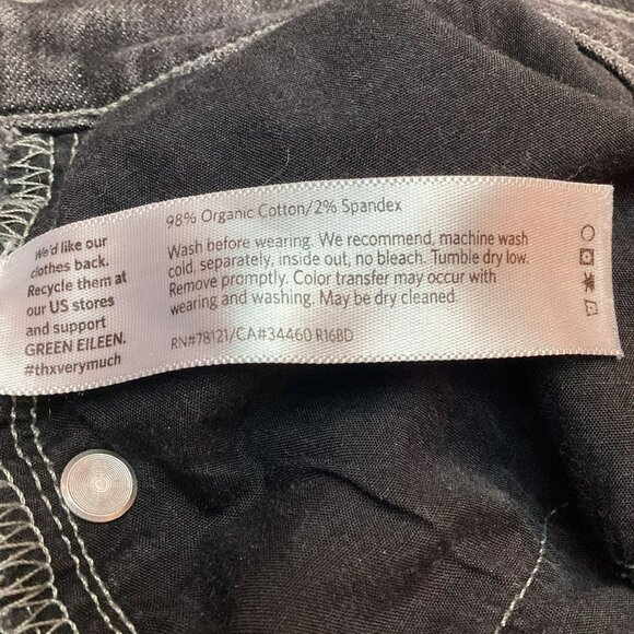 Eileen Fisher Black Slim Straight Jeans Womans 8 - Picture 11 of 11